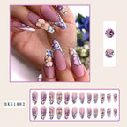 Nail Art - Mid Length Almond Nails (10 Sets/Multi Option)