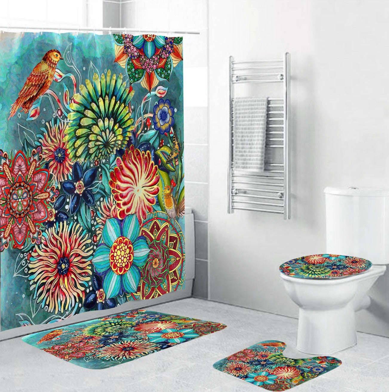 Bohemian Style - 3D Polyester Waterproof and Mold Proof Bathroom Sets