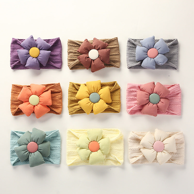 Flower Baby - Jacquard Nylon Soft Wide-Brimmed Baby Headband