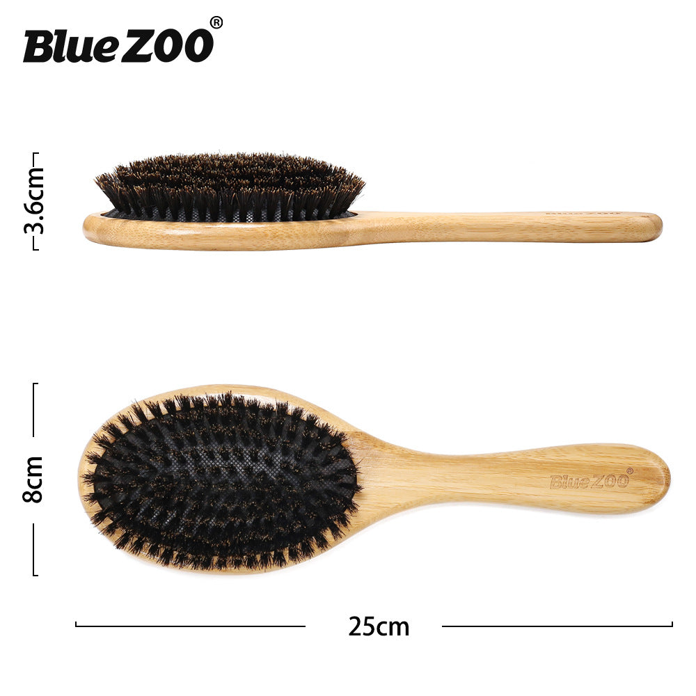 BlueZOO - Bamboo Black Boar Bristle Brush