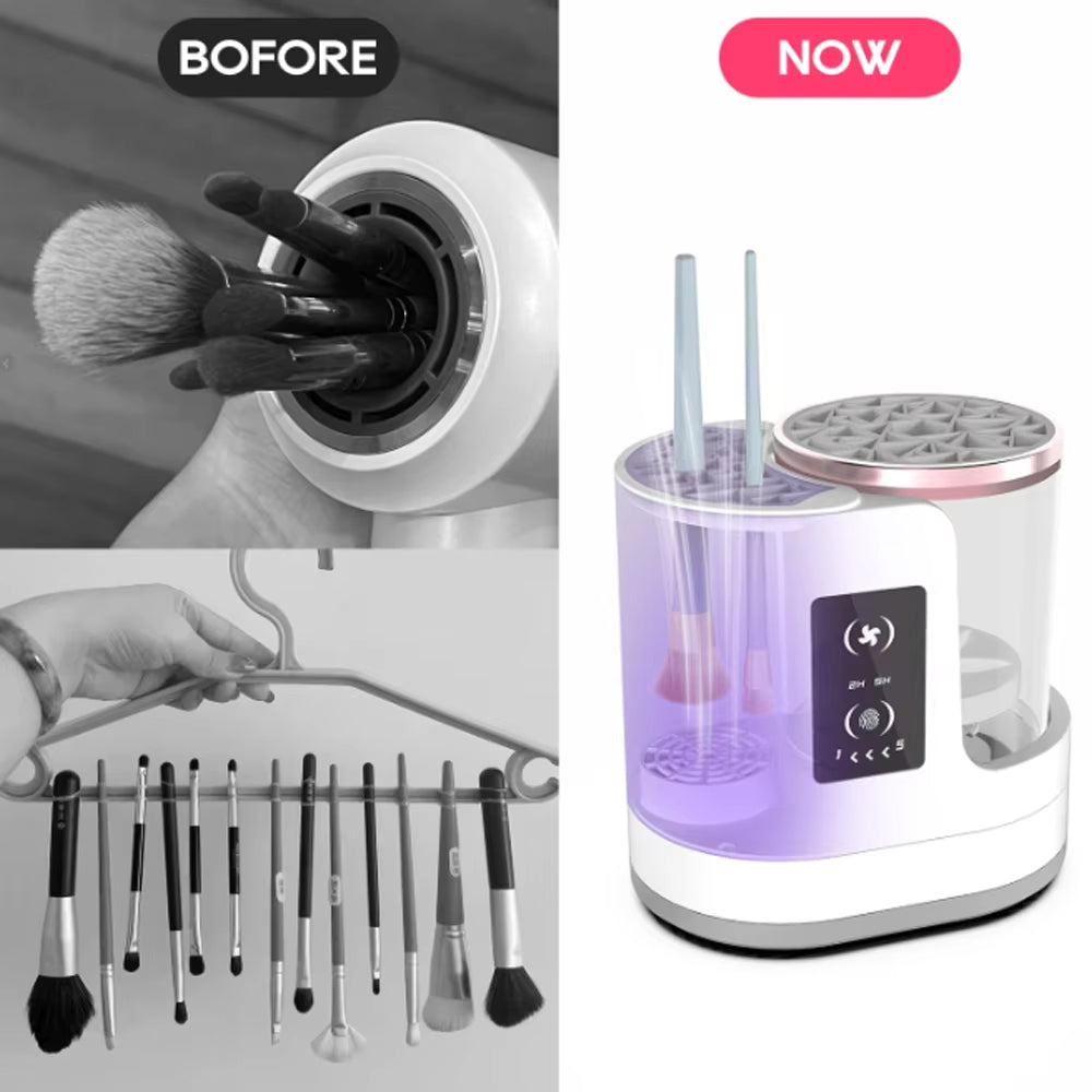 3-in-1 Rechargeable Electric Makeup Brush Automatic Stand Cleaner
