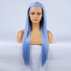Ice Blue - Goddess Wig Natural Realistic Chemical Fiber Front Lace 16”-26”