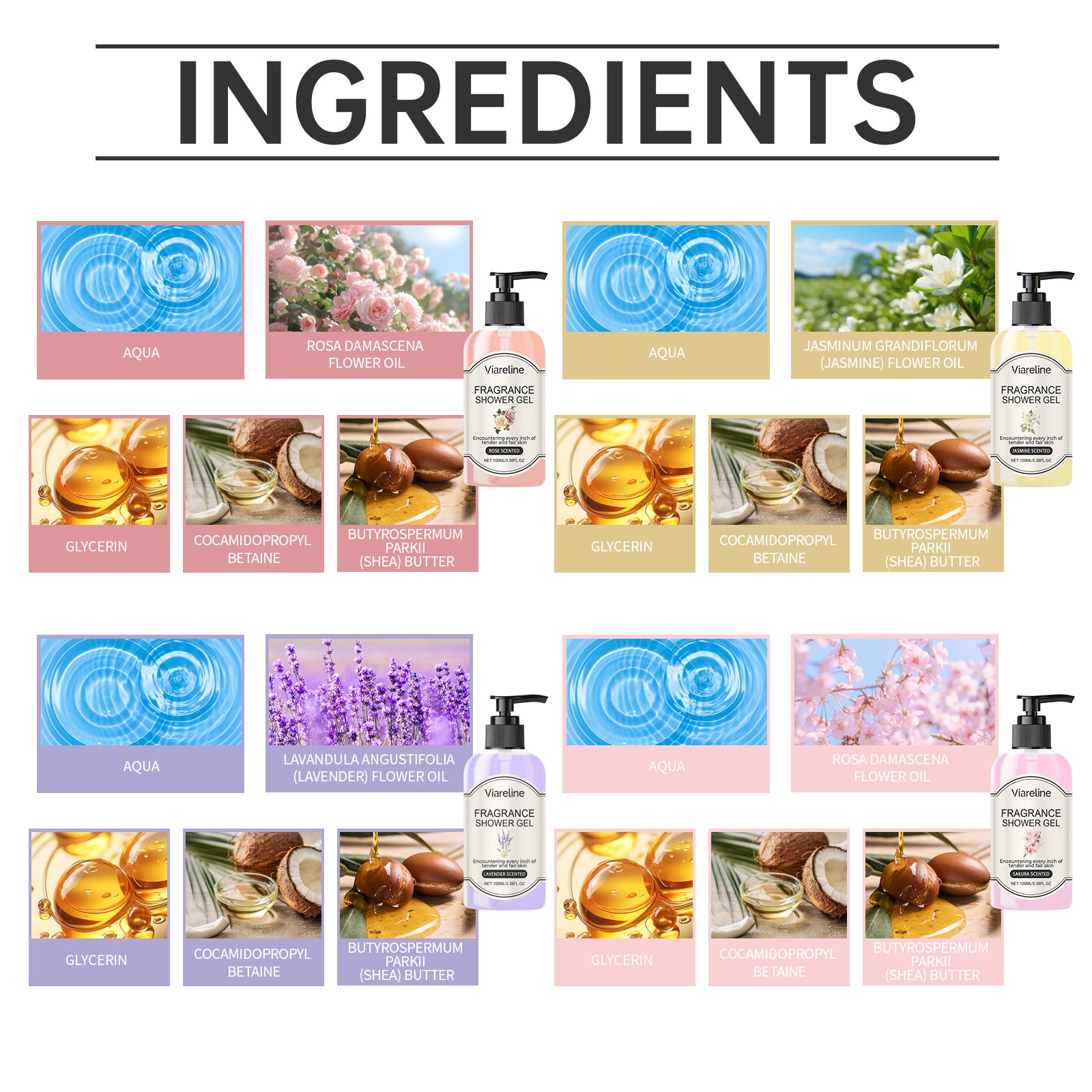 Viareline - Cherry Blossom Body Wash