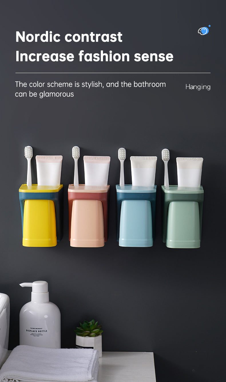 Toothbrush Holder - Mounted Toothbrush & Cup Holder