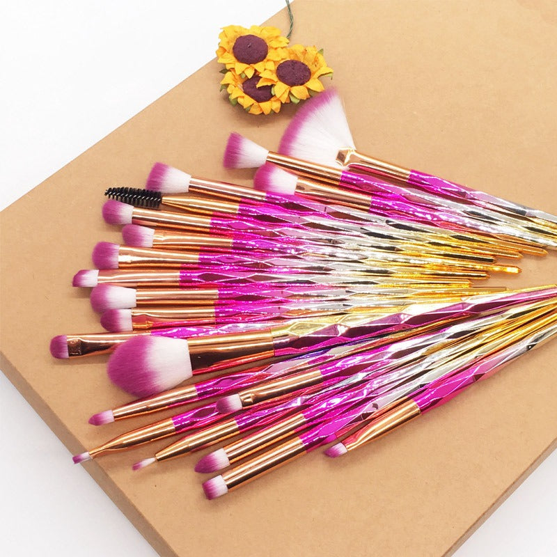 Diamonds - 20 Piece Set Colorful Diamond Transparent Make Up Brushes