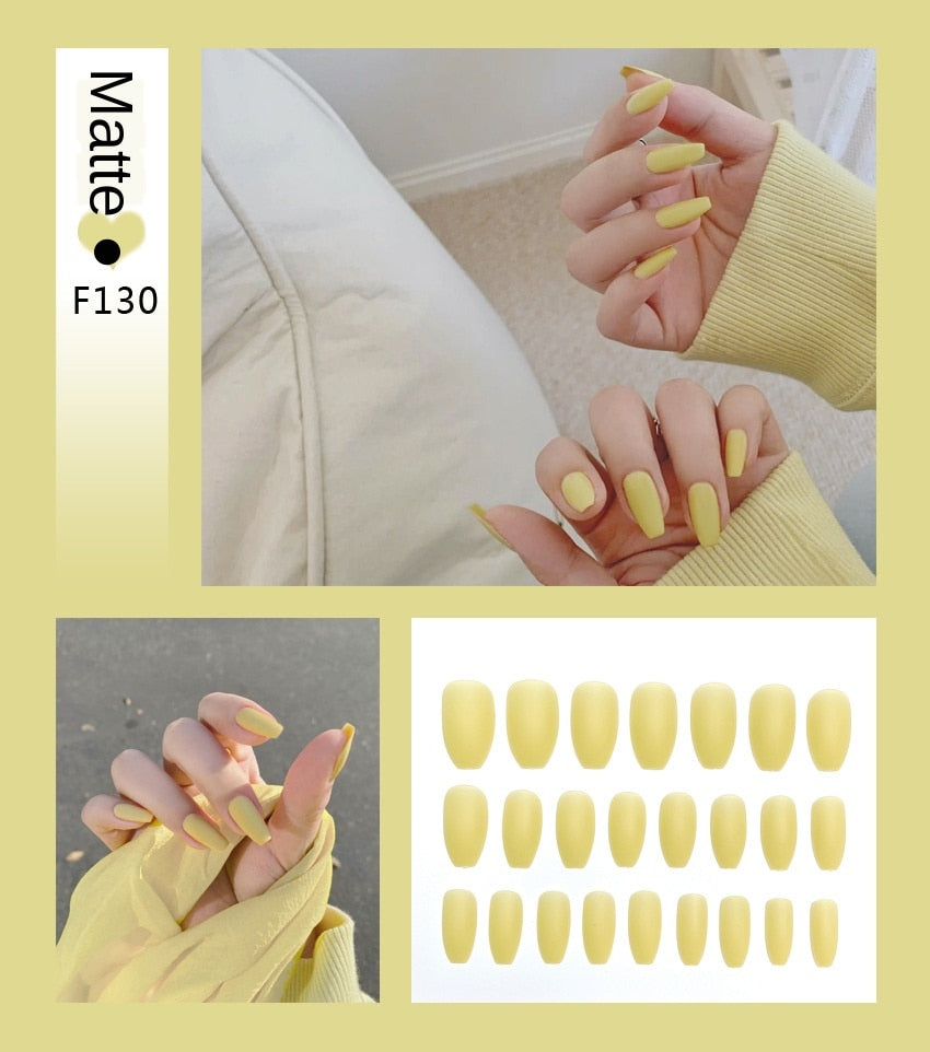 Artificial Coffin Press On Nails Long with Glue