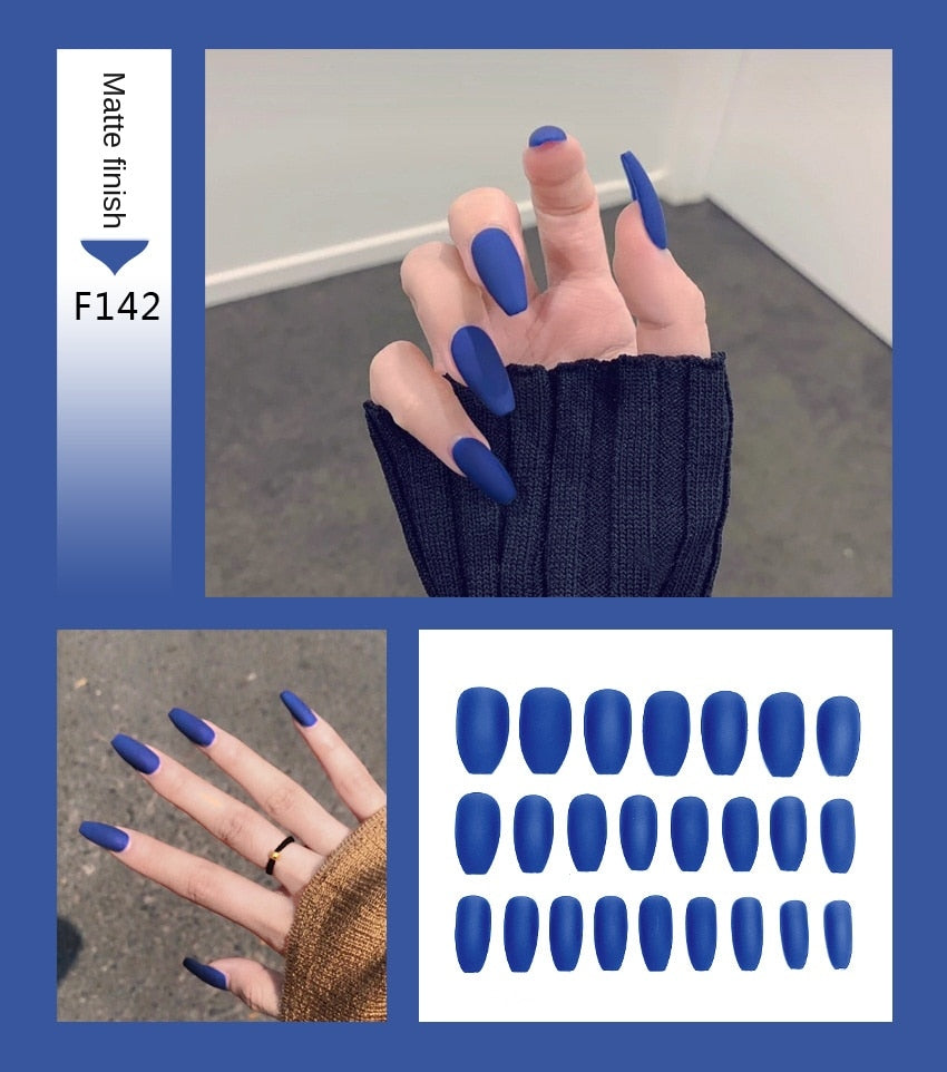 Artificial Coffin Press On Nails Long with Glue