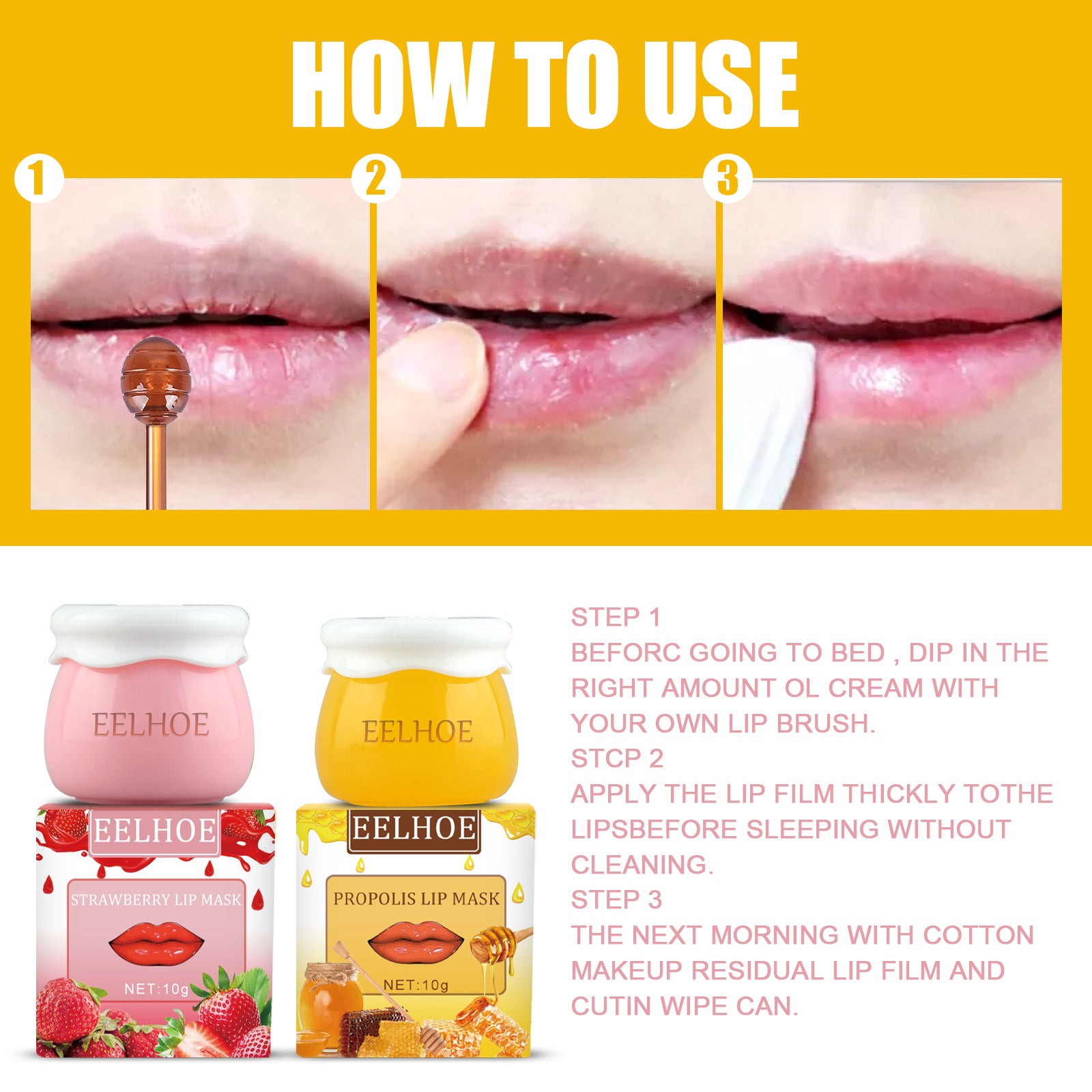Eelhoe - Strawberry & Honey Lip Mask