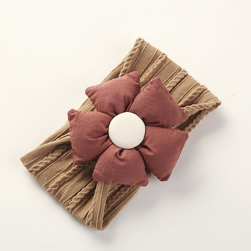Flower Baby - Jacquard Nylon Soft Wide-Brimmed Baby Headband