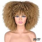 Multi Colored - Small Curly Synthetic Chemical Fiber Wig Full Head Set