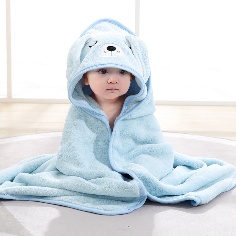 Animals - Baby Swaddle Towel Cute Fleece Hooded Bath Towel