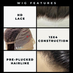 Private Label - Straight 13x4 HD Lace Front Human Hair Wig