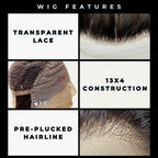 Private Label Extensions - Loose Wave 13x4 Transparent Lace Front Human Hair Wig