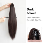 Multi Colored Options - Grab Clip On Ponytail Straight Synthetic