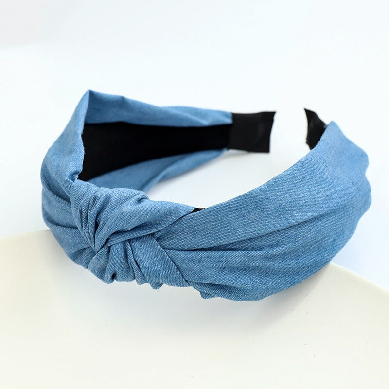 Jean - Denim Knotted Headband