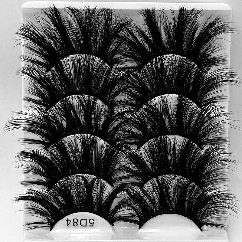 5D 25mm - 5 Pairs Mink Eyelashes Multi-Layer Lengthening Thick Thickened False Eyelashes