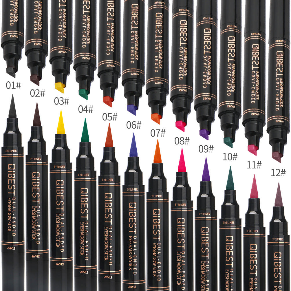 Qibest - Double Headed Wing Stamp + Eye Liner