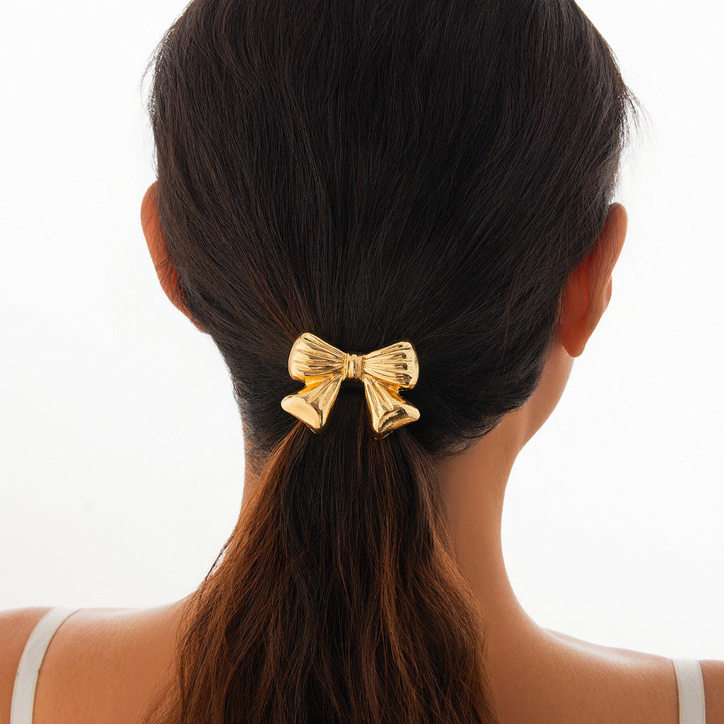 Bow & 5-Petal Flower - Alloy Hair Accessory