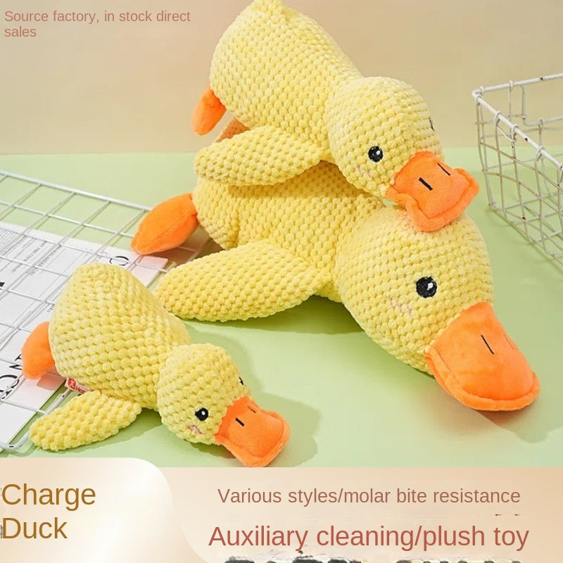 Dog’s Plush Companion - Duck Toy for Biting and Teeth Cleaning with Sound