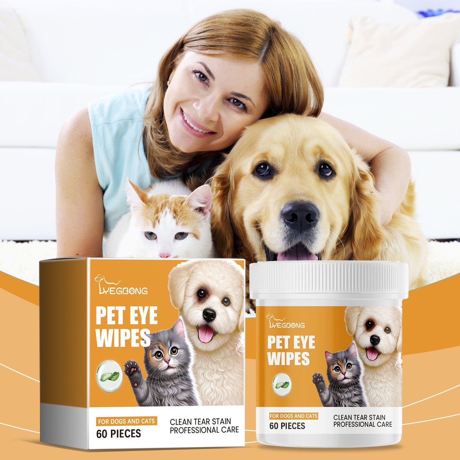 Yegbong - Pet Eye Wipes For Cats and Dogs