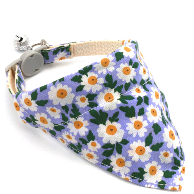 Pet Bandanas & Collar - Floral Scarf for Cats and Dogs