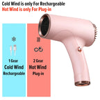 2600mAh Cordless Anion Blow Dryer 40/500W USB Rechargeable