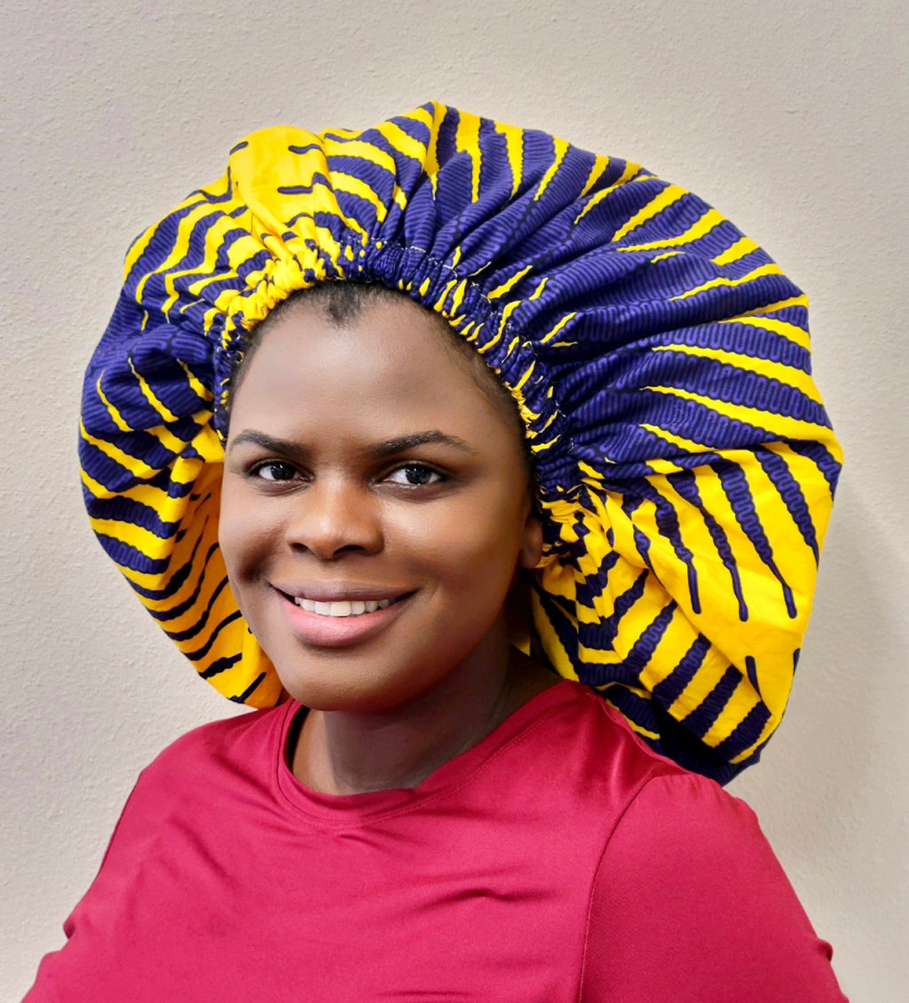 Duma Mbilli - XL Silk Lined African Print Bonnet