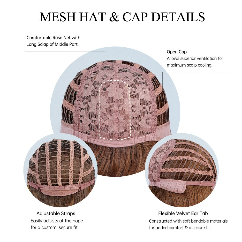 Autumn Ombré- Long Curly Hair 24” Women's Wig Set In The Middle Part Orange Pink