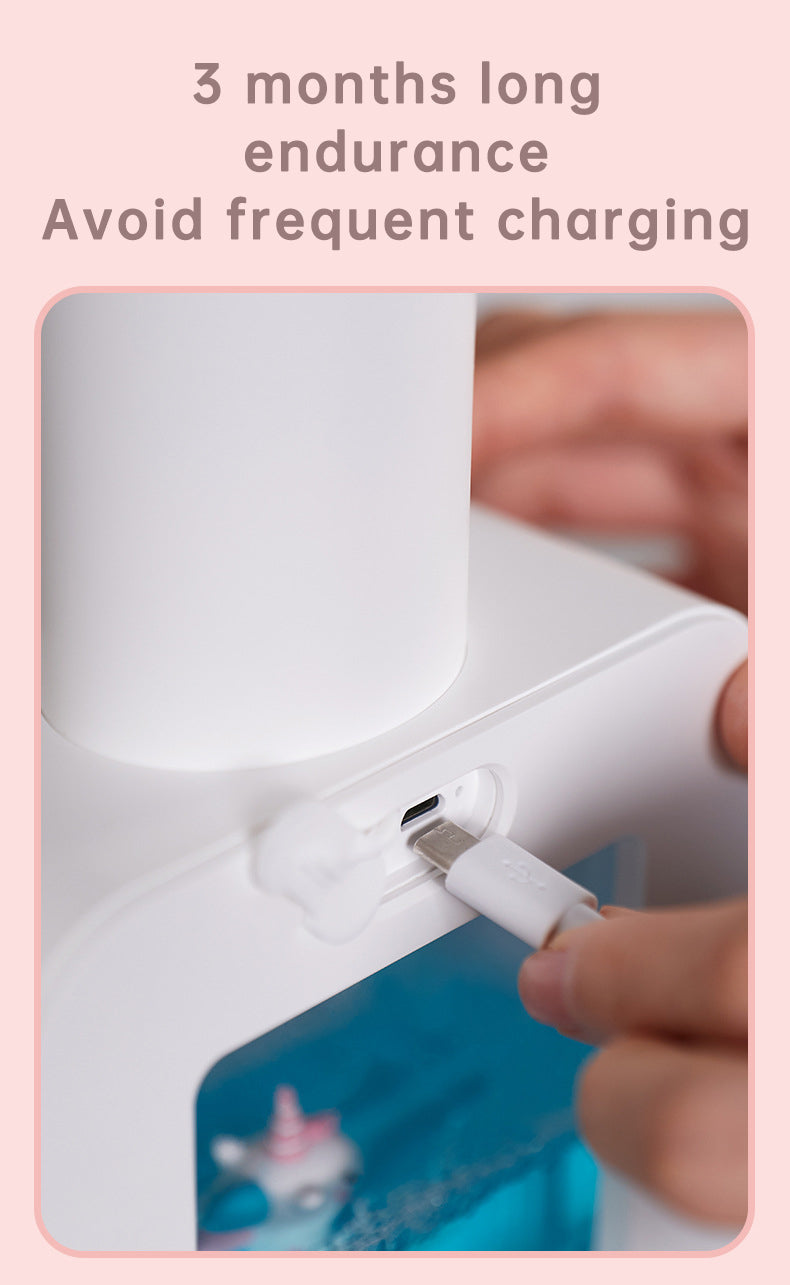 Cute Cat Rechargeable Touchless Automatic Soap Dispenser 400ml with Night Light