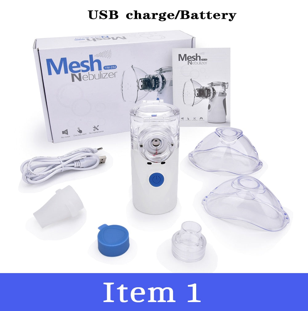 Mesh Nebulizer - Silent Ultrasonic Steaming Inhaler USB Charging
