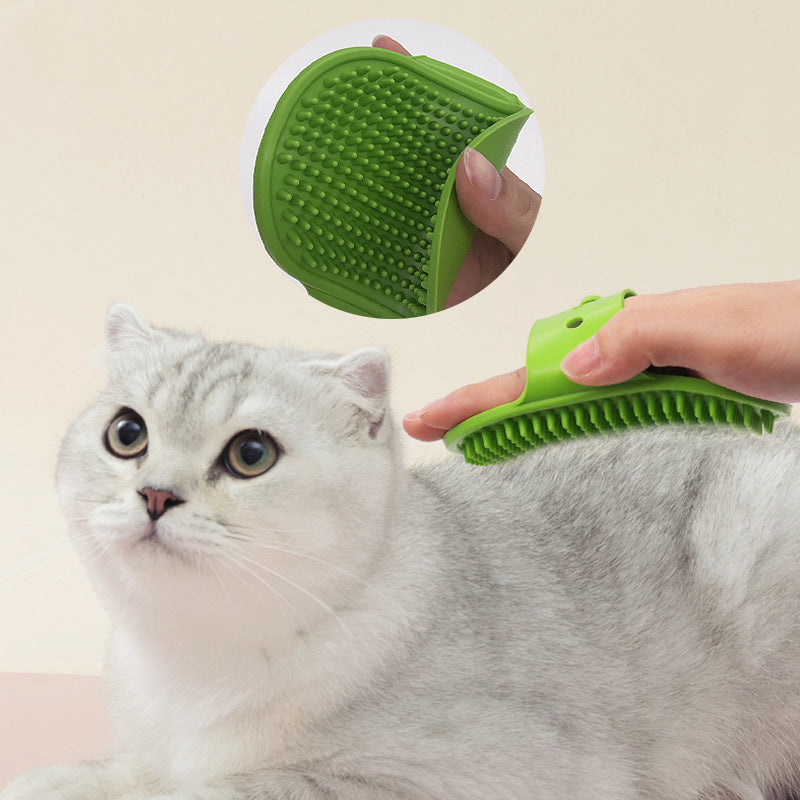 Soft Rubber Pet Brush - Pet Bath Silicone Comb Hair Remover & Massager