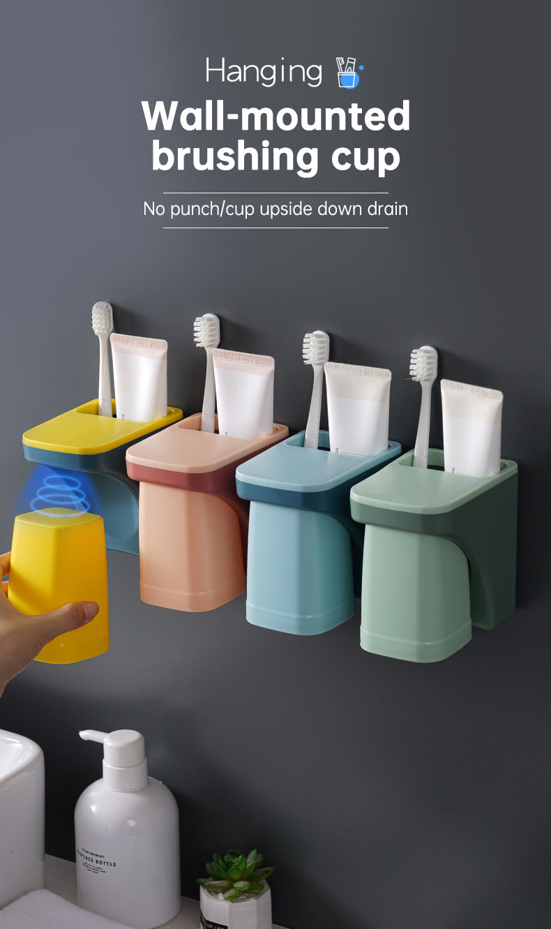 Toothbrush Holder - Mounted Toothbrush & Cup Holder