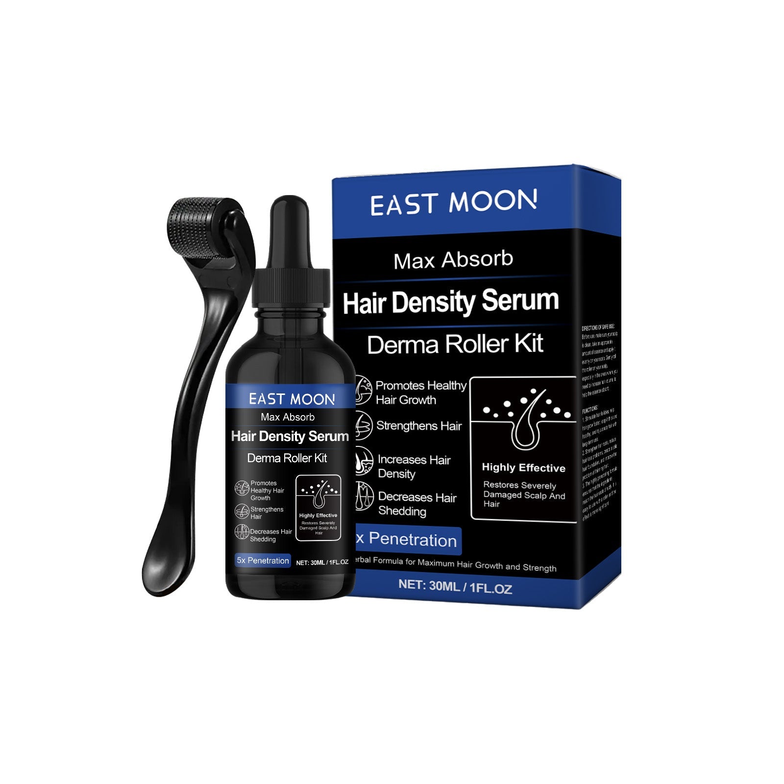 East Moon - Hair Density Serum Derma Roller Kit