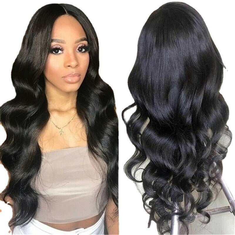 Multi Colored Options - Mid Part Long Large Curls Chemical Fiber Full Synthetic Wig