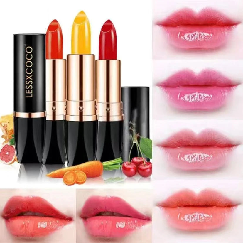 LessXCoco - 3pcs Temperature Color Change Lipstick Waterproof
