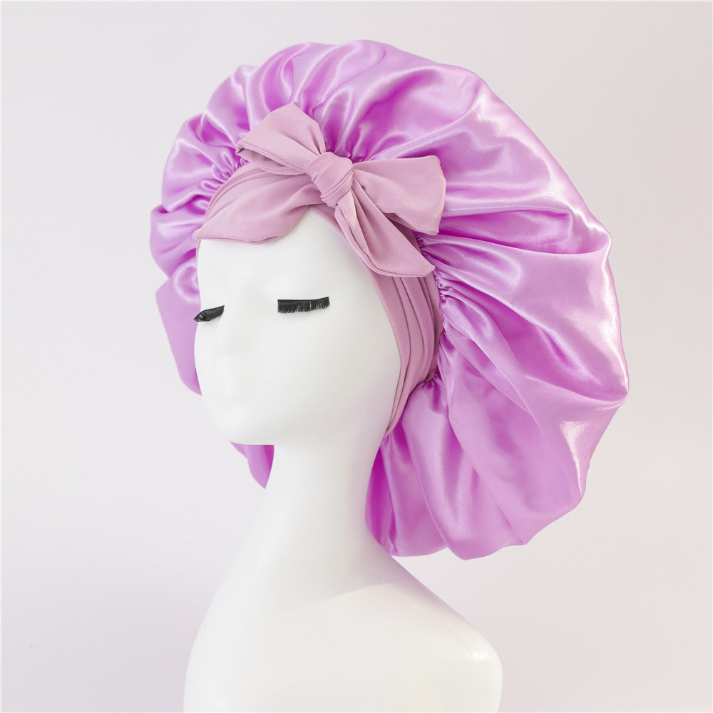 Conservative Girl- Elastic Ribbon Bow Wide-Brimmed Bonnet