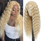 Multi Colored - Center Deep Wave Long Curly Headband Lace Wigs