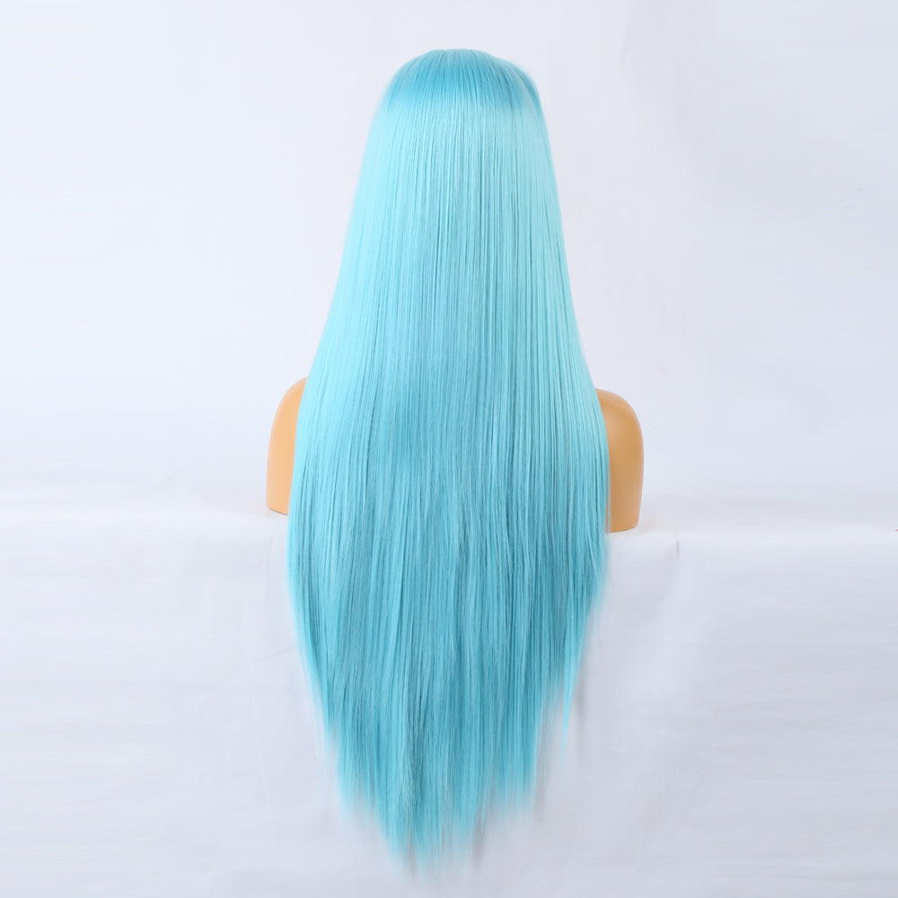 Neon Blue - Goddess Wig Natural Realistic Chemical Fiber Front Lace 22”-26”