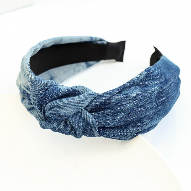Jean - Denim Knotted Headband