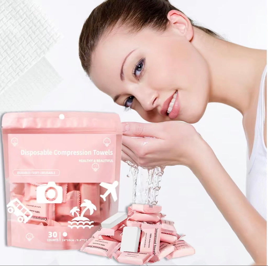 QuickClean - Compressed Towels 100% Biodegradable Make Up Wipes