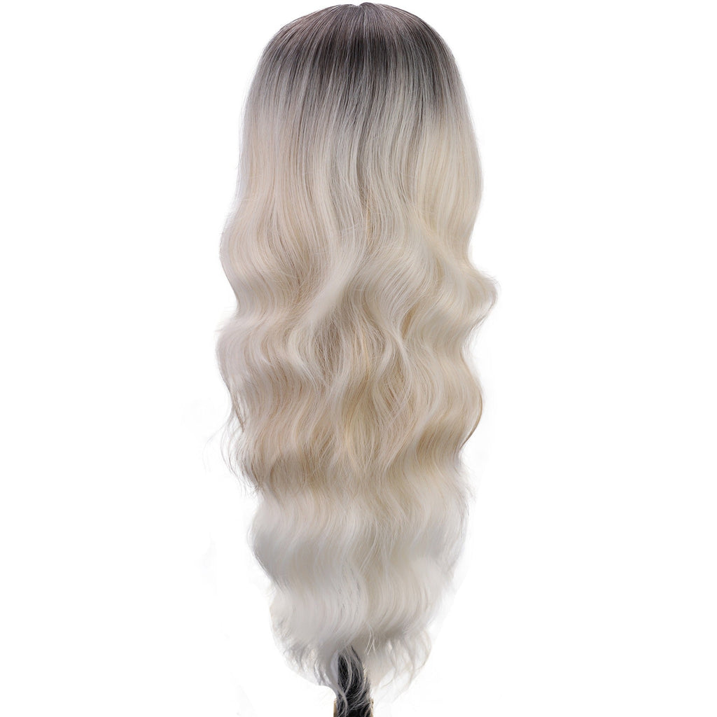 Black/Blonde Ombré - Synthetic Chemical Fiber Long Curly Front Lace Wig Headband