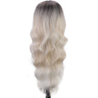 Black/Blonde Ombré - Synthetic Chemical Fiber Long Curly Front Lace Wig Headband
