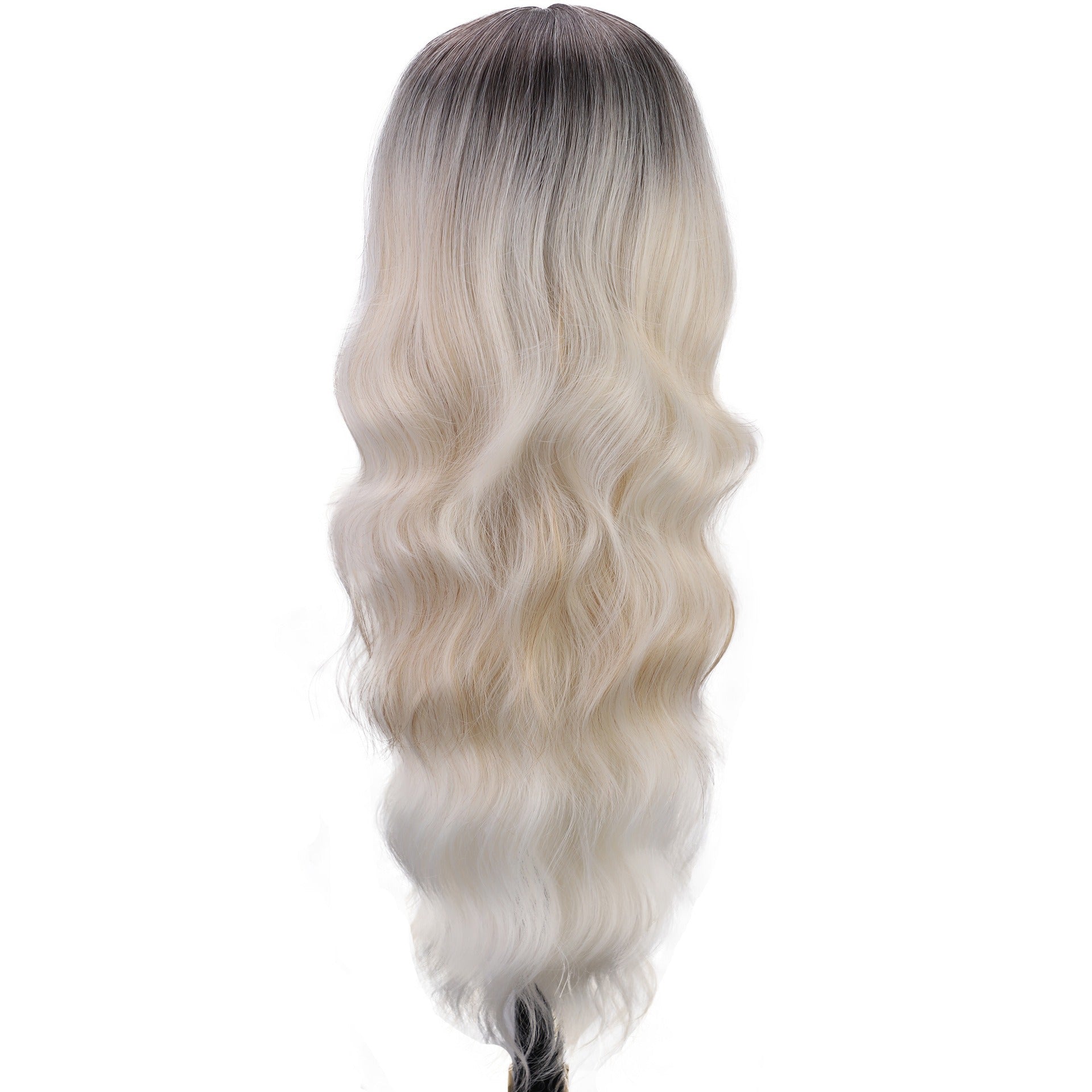 Black/Blonde Ombré - Synthetic Chemical Fiber Long Curly Front Lace Wig Headband