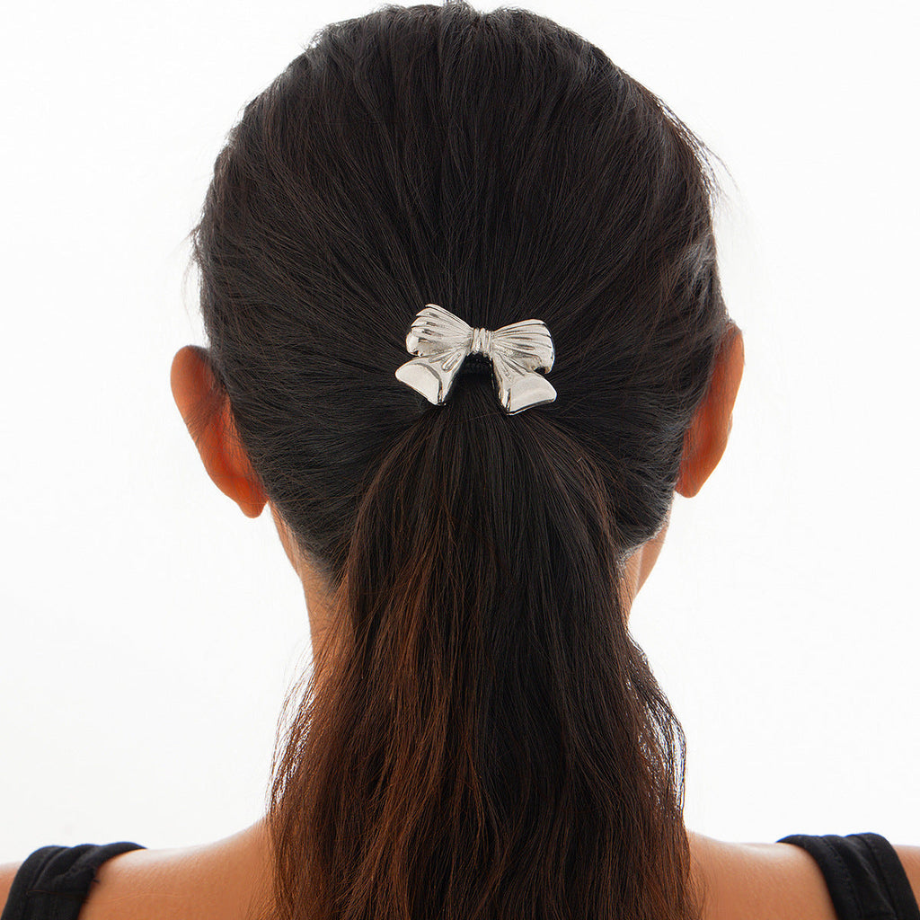 Bow & 5-Petal Flower - Alloy Hair Accessory
