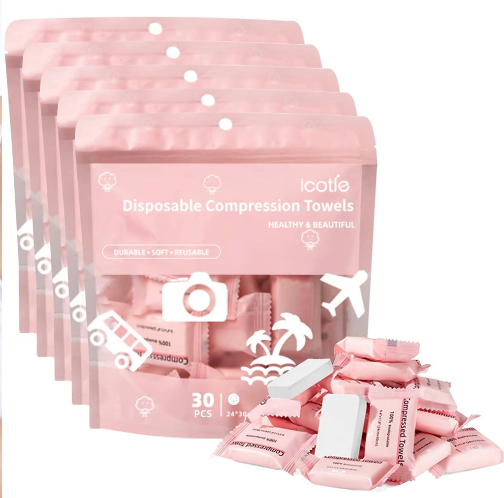 QuickClean - Compressed Towels 100% Biodegradable Make Up Wipes