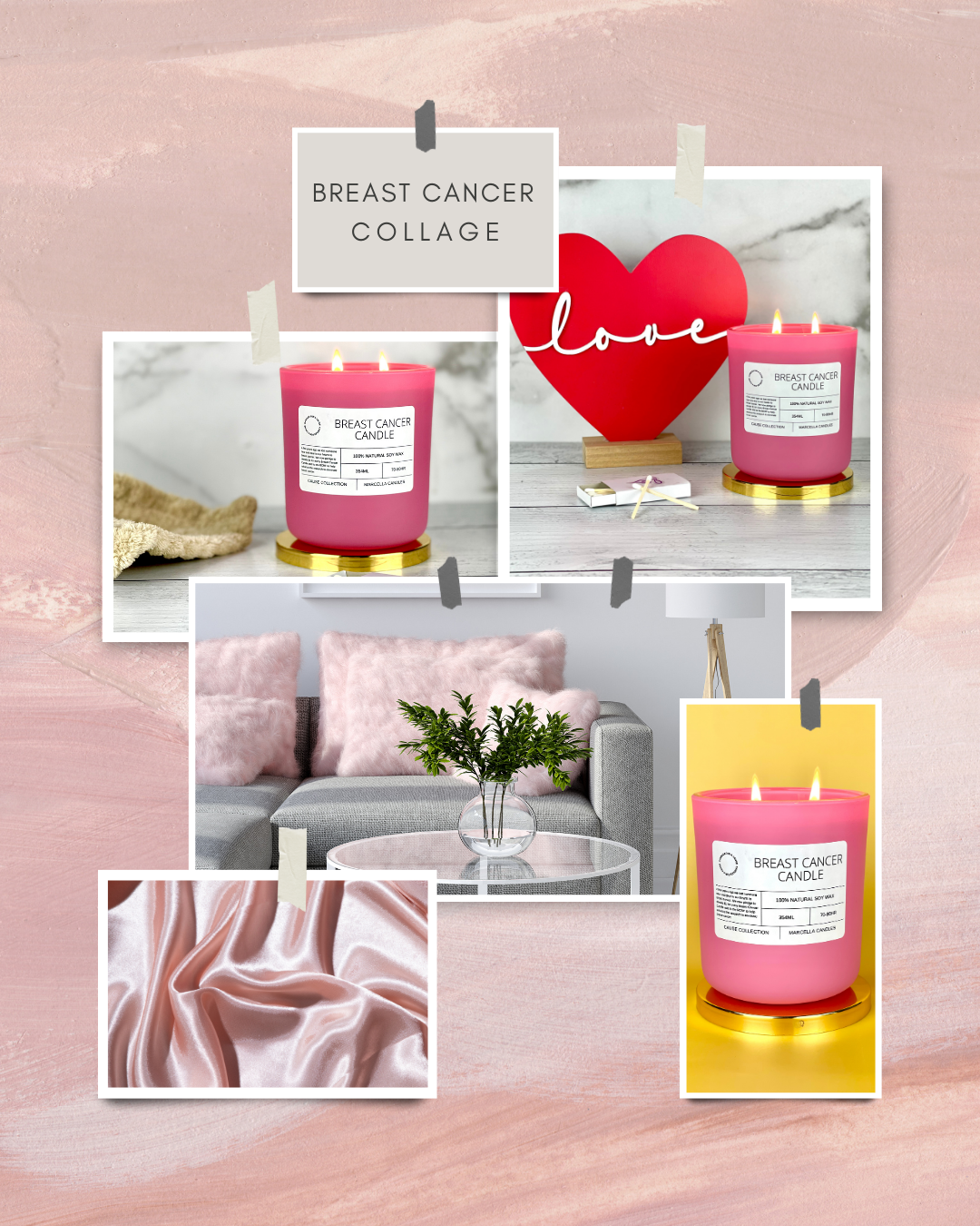 Marcella Candles - Breast Cancer Awareness Candle