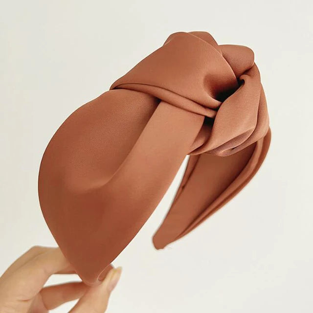 Fashionable Tie -  Wide Edge Satin Fabric Headband
