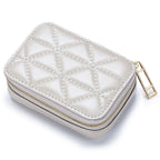 Portable Lipstick Case with Mirror Genuine Leather Cosmetic Pouch