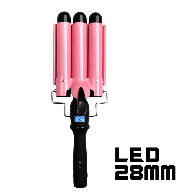 Deep Wave Iron LED Ceramic Triple Barrel Hair Irons Hair Waver Wand