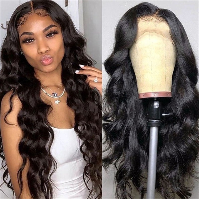 Multi Colored Options - Mid Part Long Large Curls Chemical Fiber Full Synthetic Wig